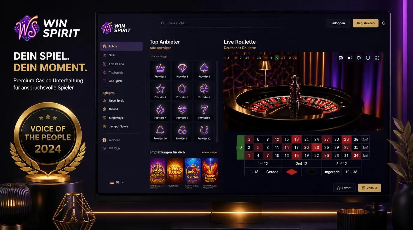 Live-Casino-Oberfläche mit Dealer, Spielauswahl und Auszeichnungsabzeichen für deutsche Nutzer