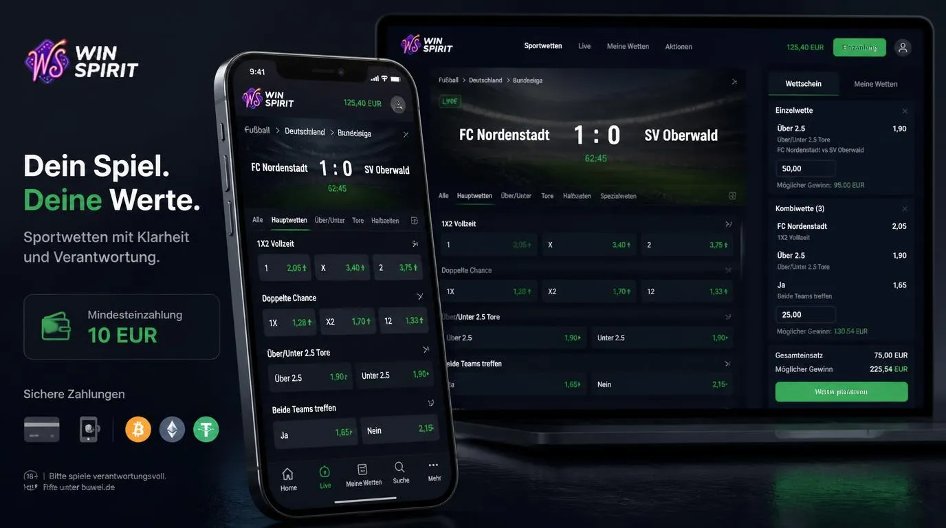Live-Wettzettel mit Fußballquoten, Einzel- und Kombiwetten sowie Zahlungsoptionen auf dem Smartphone